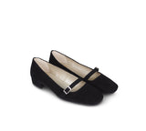 Duchess Mary Jane Black Suede with Heel