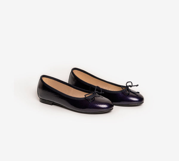 Sofia Navy Patent Leather Thin Bow