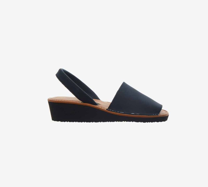 Navy Blue Menorquina with Wedge