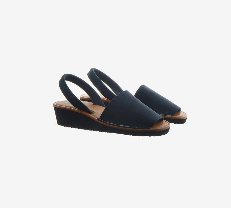Navy Blue Menorquina with Wedge